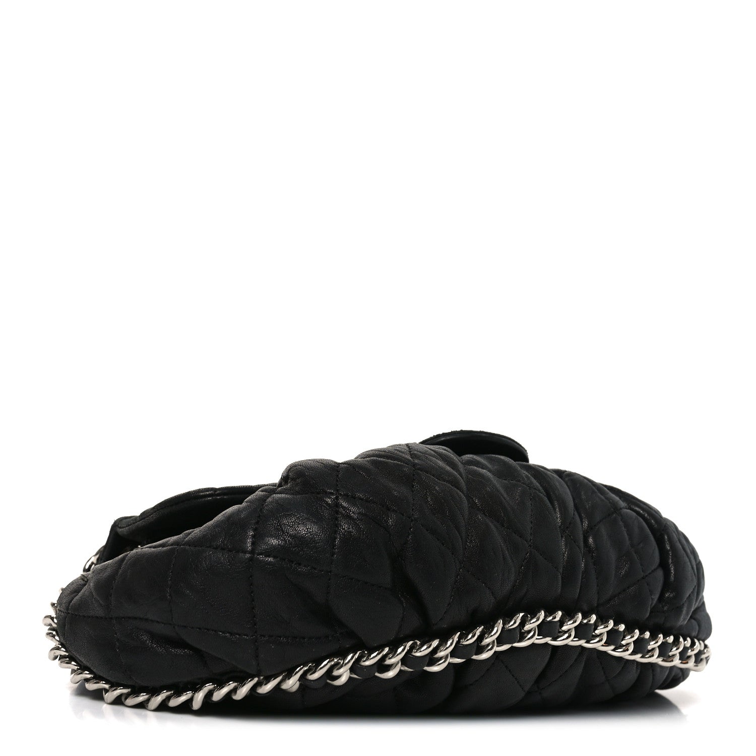 Chanel Washed Lambskin Quilted Medium Chain Around Messenger Black 4 of 11