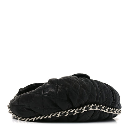 Chanel Washed Lambskin Quilted Medium Chain Around Messenger Black 4 of 11