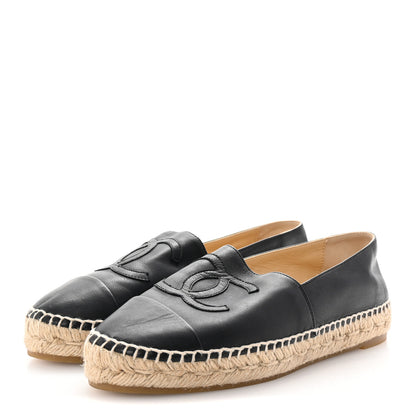 Chanel Lambskin CC Espadrilles 38 Black 4 of 10