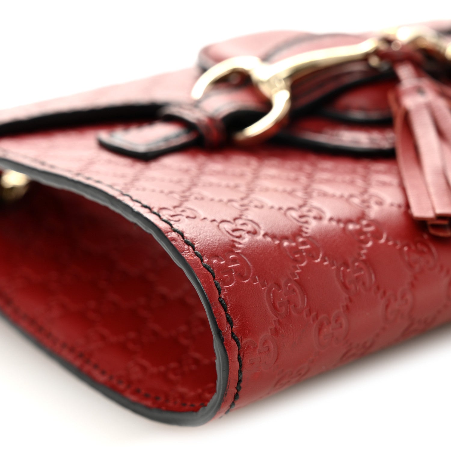 Gucci Soft Microguccissima Mini Emily Chain Shoulder Bag Rosso 9 of 10