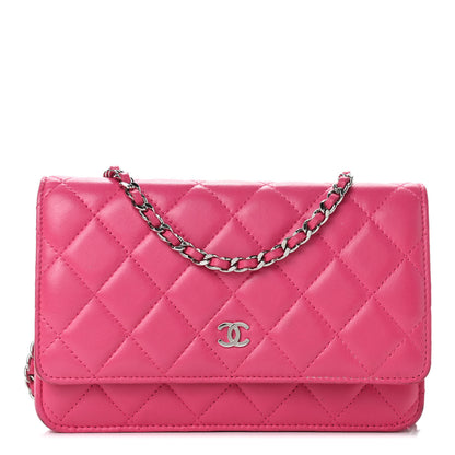 Chanel Lambskin Quilted Wallet On Chain WOC Pink 1 of 19