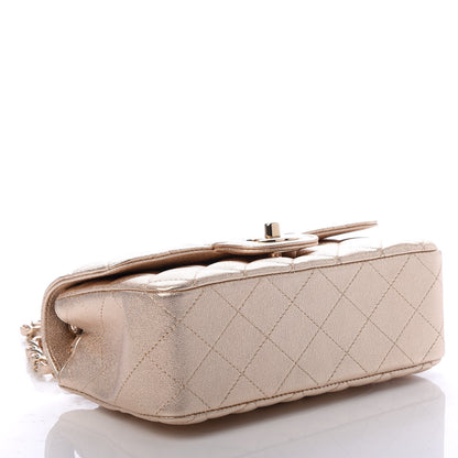 Chanel Metallic Lambskin Quilted Mini Rectangular Flap Gold 4 of 10