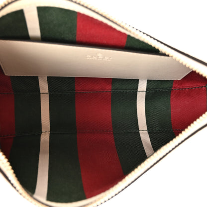 Gucci GG Supreme Monogram Textured Calfskin Small Emblem Shoulder Bag Beige Mystic White 5 of 10