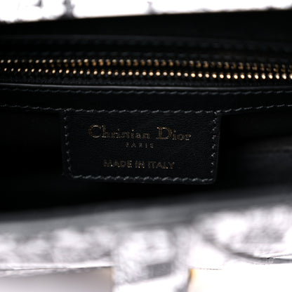 Christian Dior Calfskin Plan De Paris Printed Saddle Bag With Strap White Black 6 of 10