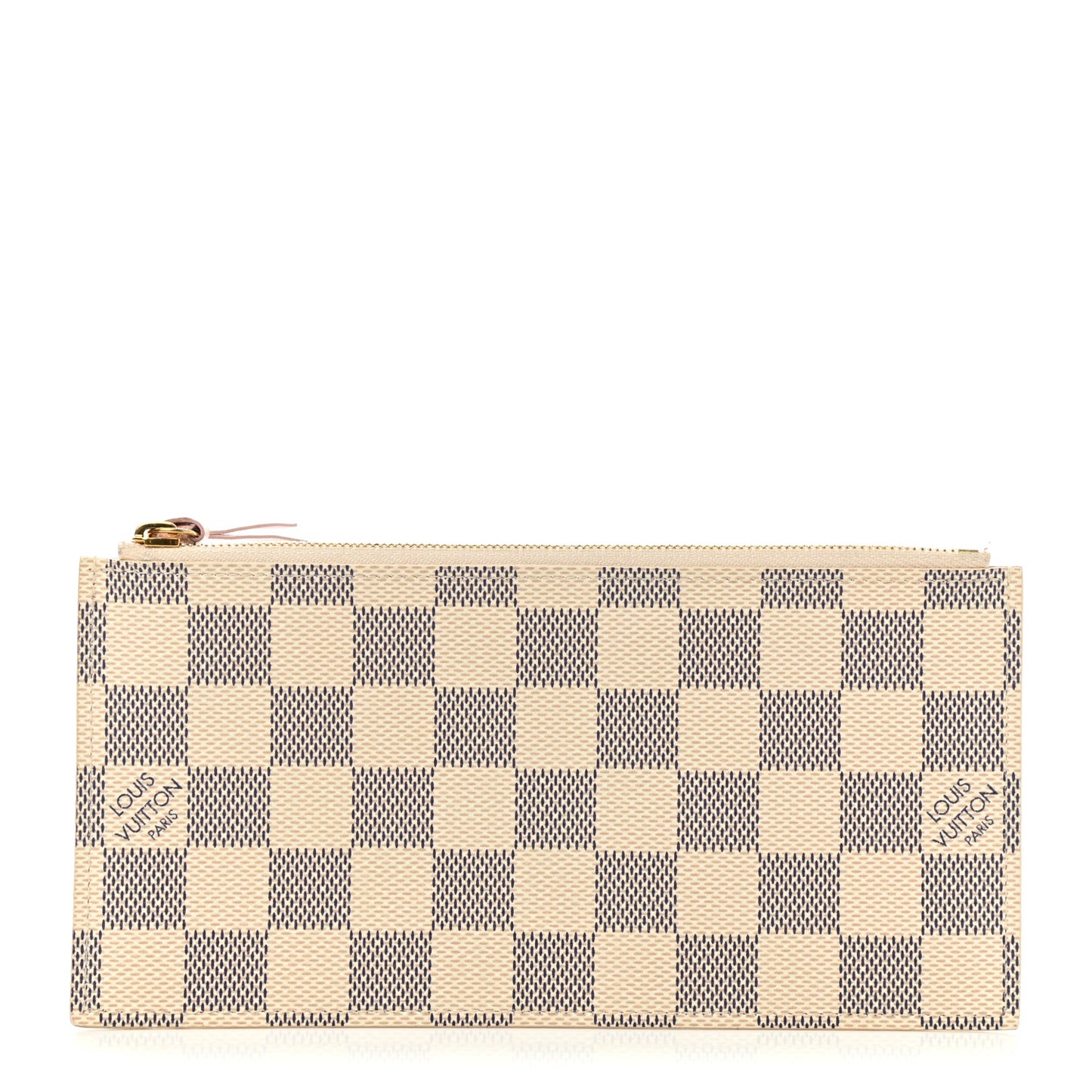 Damier Azur Felicie Chain Wallet Zippered Insert Rose Ballerine