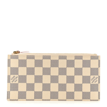 Louis Vuitton Damier Azur Felicie Chain Wallet Zippered Insert Rose Ballerine 1 of 6