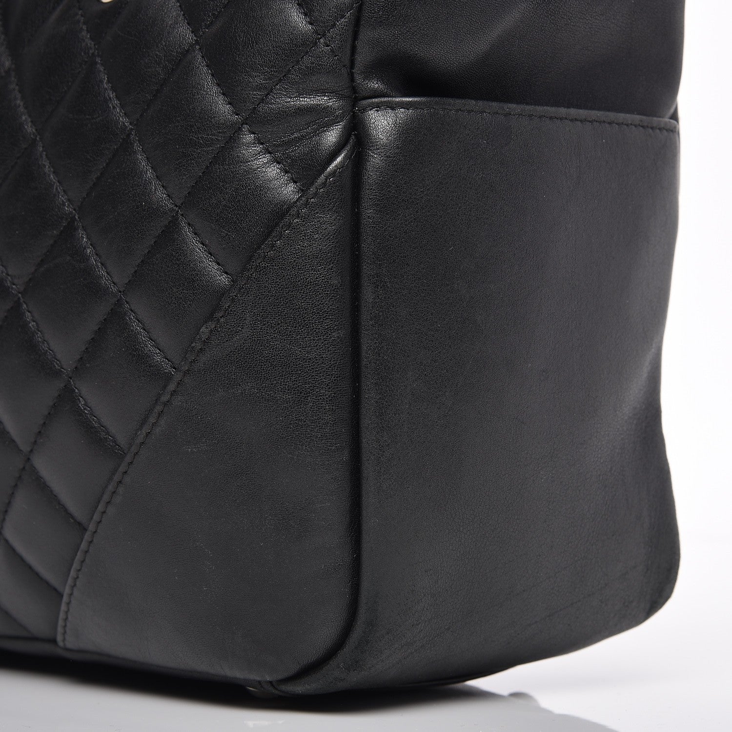Chanel Calfskin Quilted Large Cambon Flap Black White 9 of 9