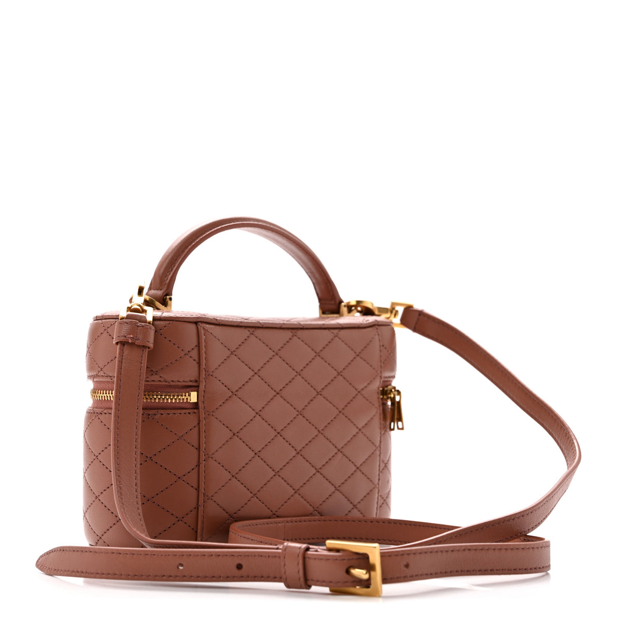 Lambskin Quilted Mini Gaby Vanity Case Barely Pink
