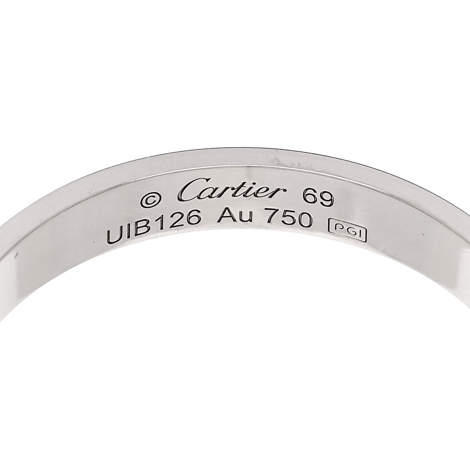 Cartier 18K White Gold 3.5mm LOVE Wedding Band Ring 69 12.75 4 of 4