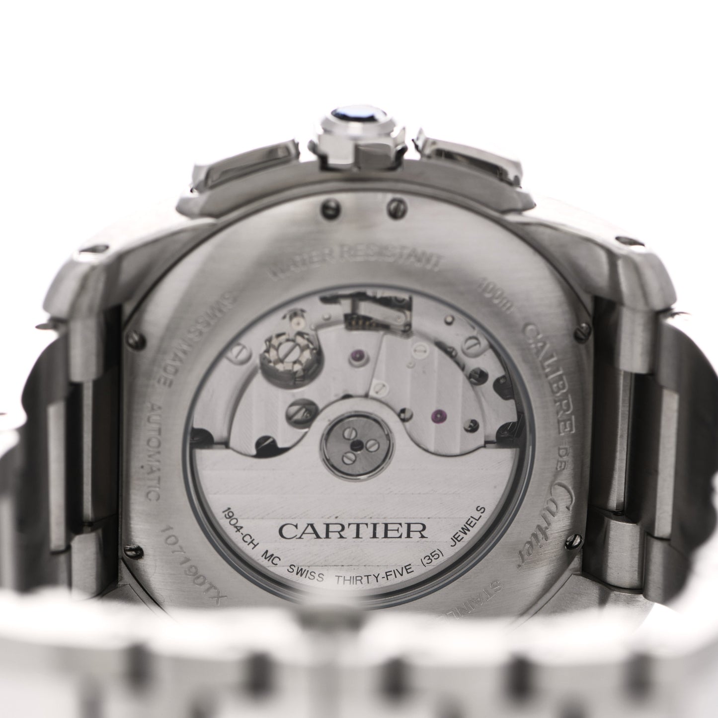 Stainless Steel 42mm Calibre de Cartier Chronograph Automatic Watch