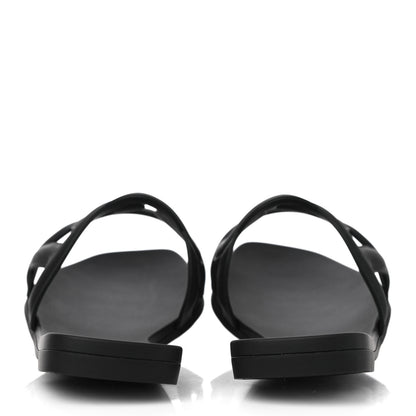 Hermes Rubber Aloha Sandals 38 Black 6 of 9
