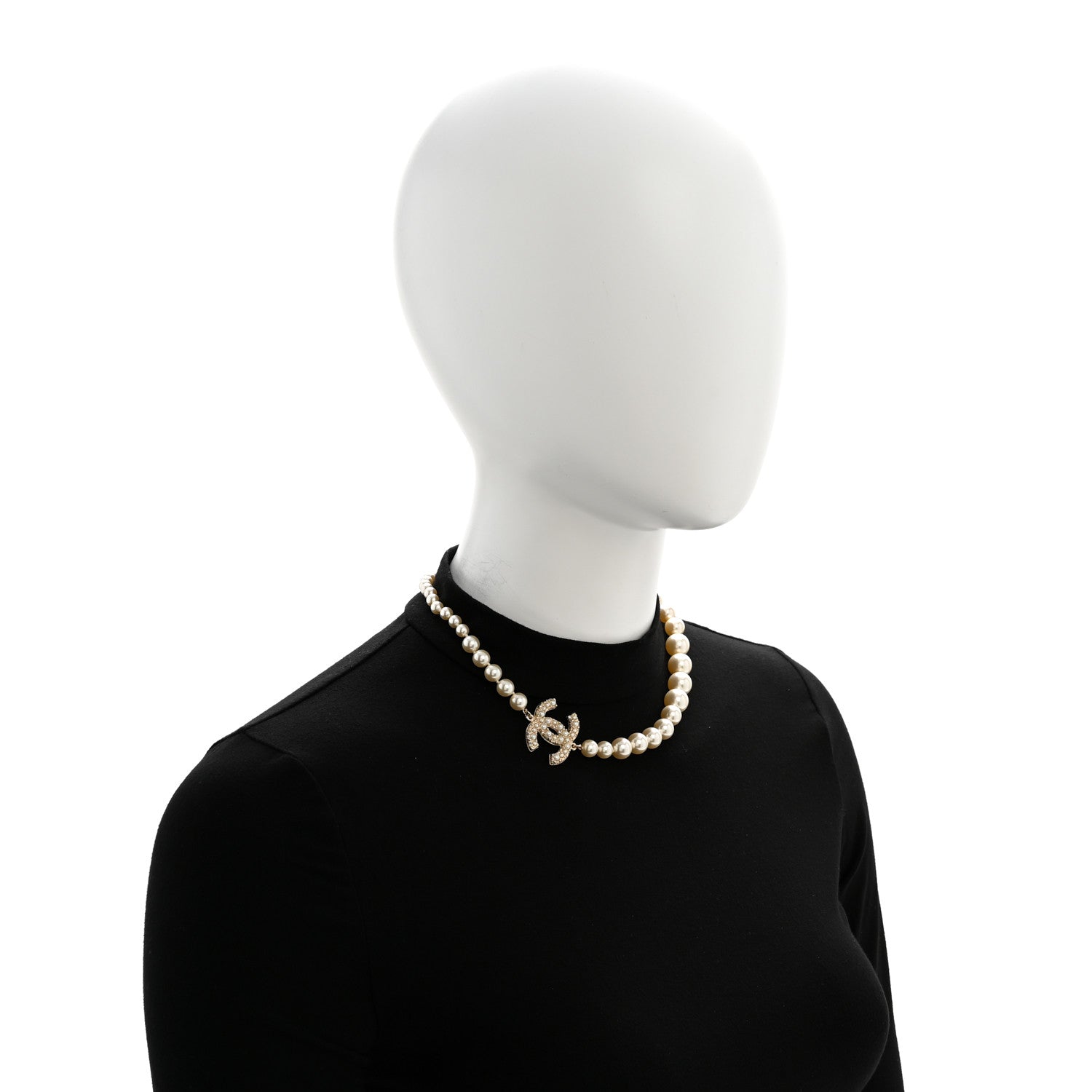 Chanel Pearl CC 100th Anniversary Necklace Light Gold 2 of 6