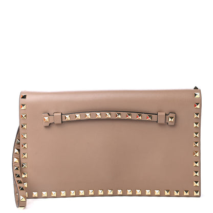 Valentino Garavani Nappa Rockstud Wristlet Clutch Alpaca 1 of 4