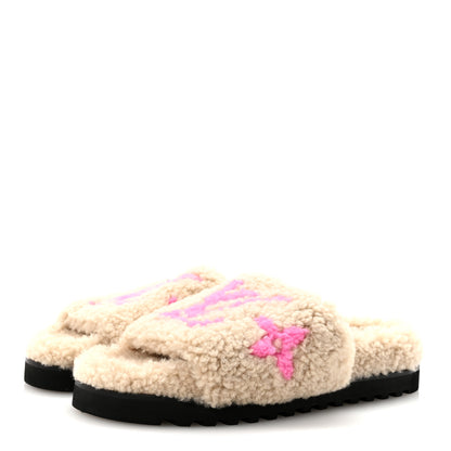 Louis Vuitton Shearling Paseo Flat Comfort Mule 36 Beige 4 of 9