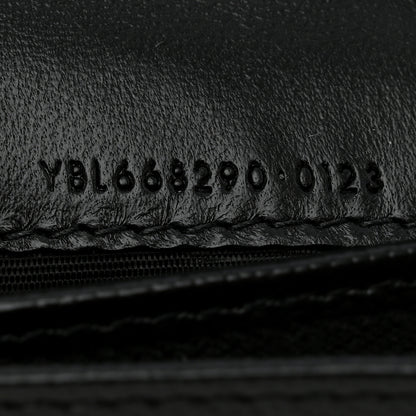 Saint Laurent Grain De Poudre Matelasse Chevron Monogram Flap Card Case Black 7 of 8