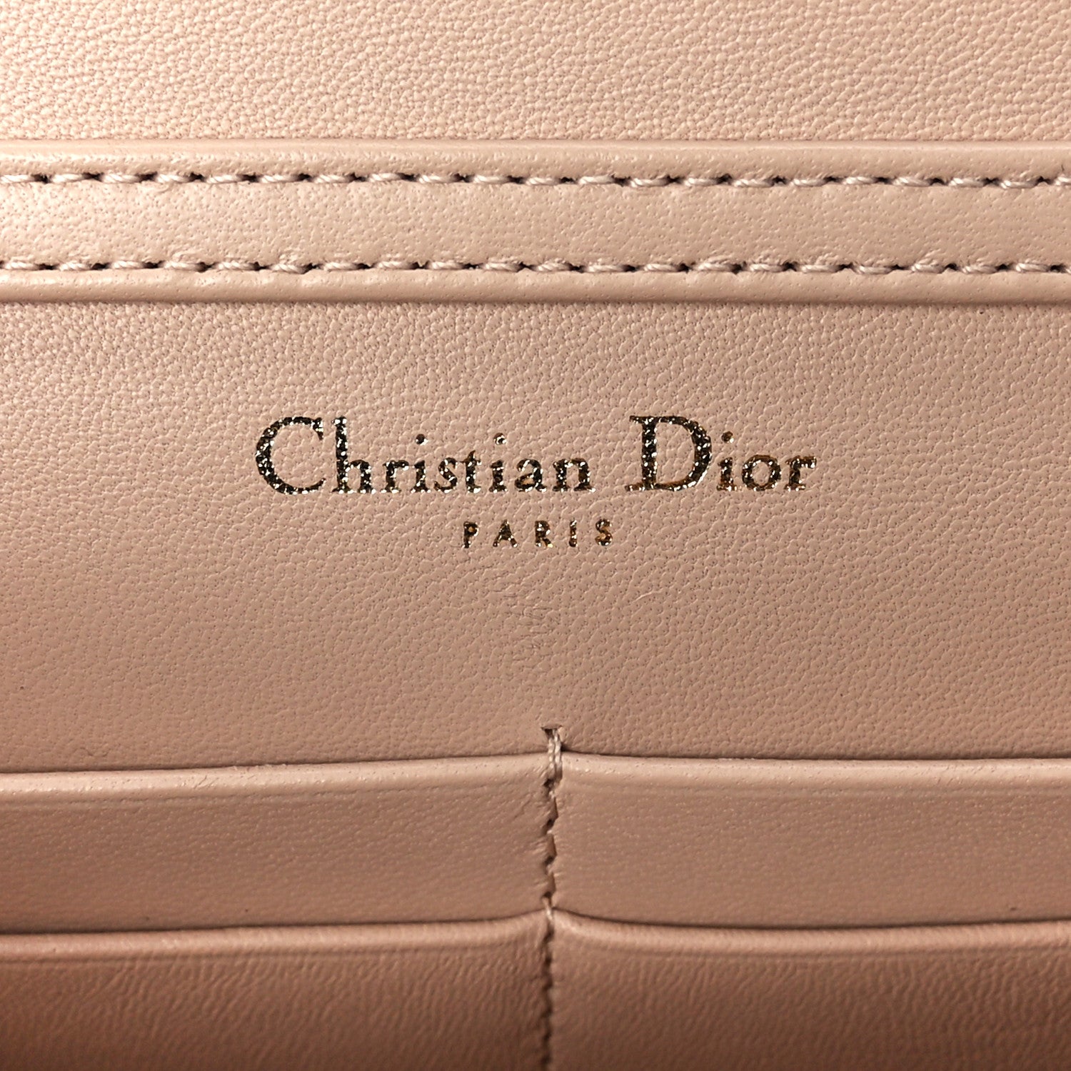 Christian Dior Grained Calfskin Diorama Wallet on Chain Pouch Nude 6 of 12