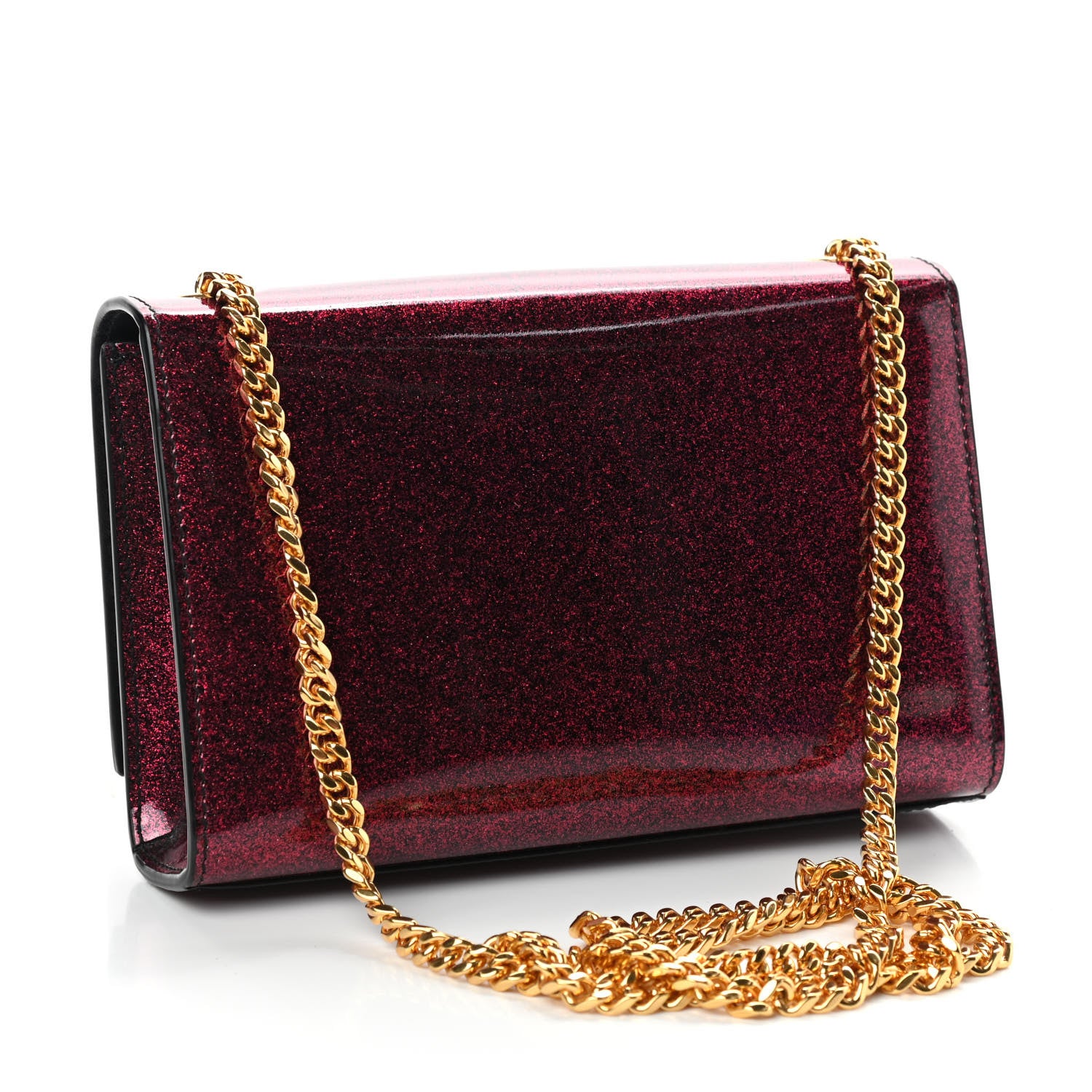 Saint Laurent Patent Glitter Small Monogram Kate Bright Fuchsia 3 of 9