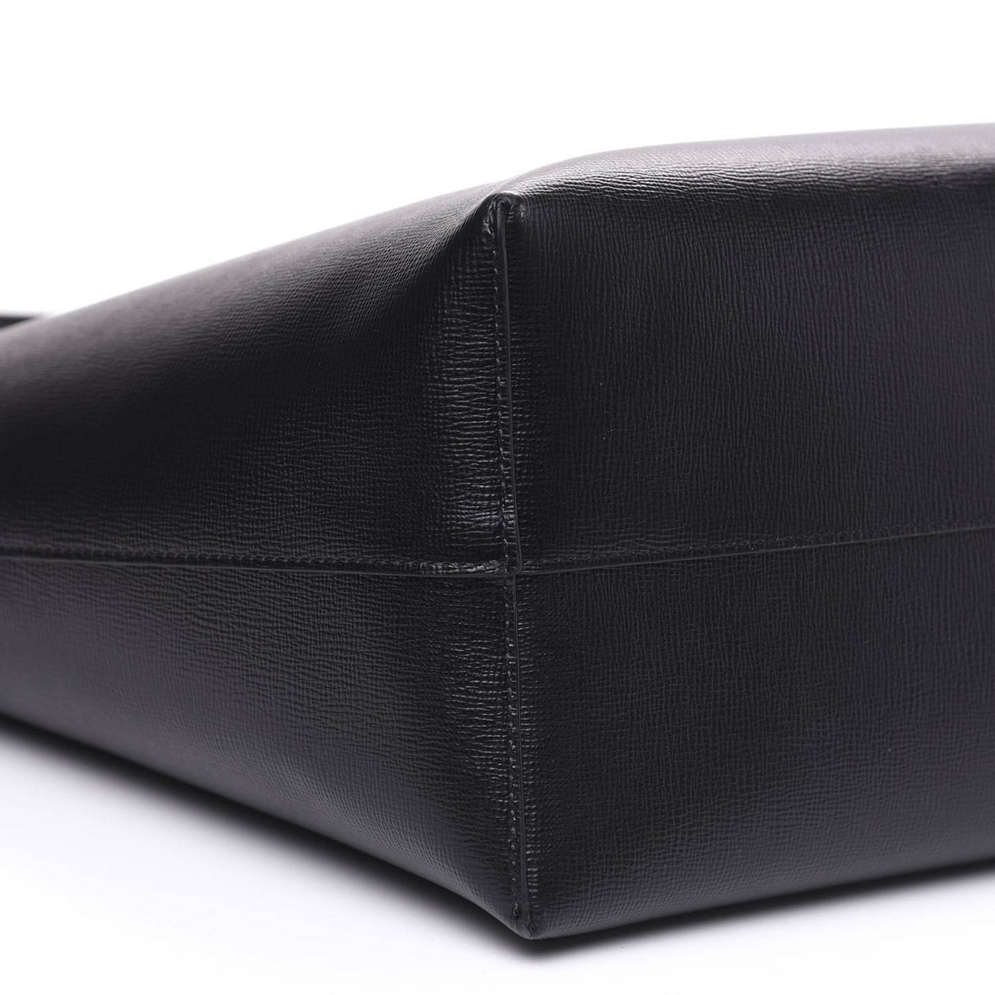 Grained Calfskin Large T Tote Black
