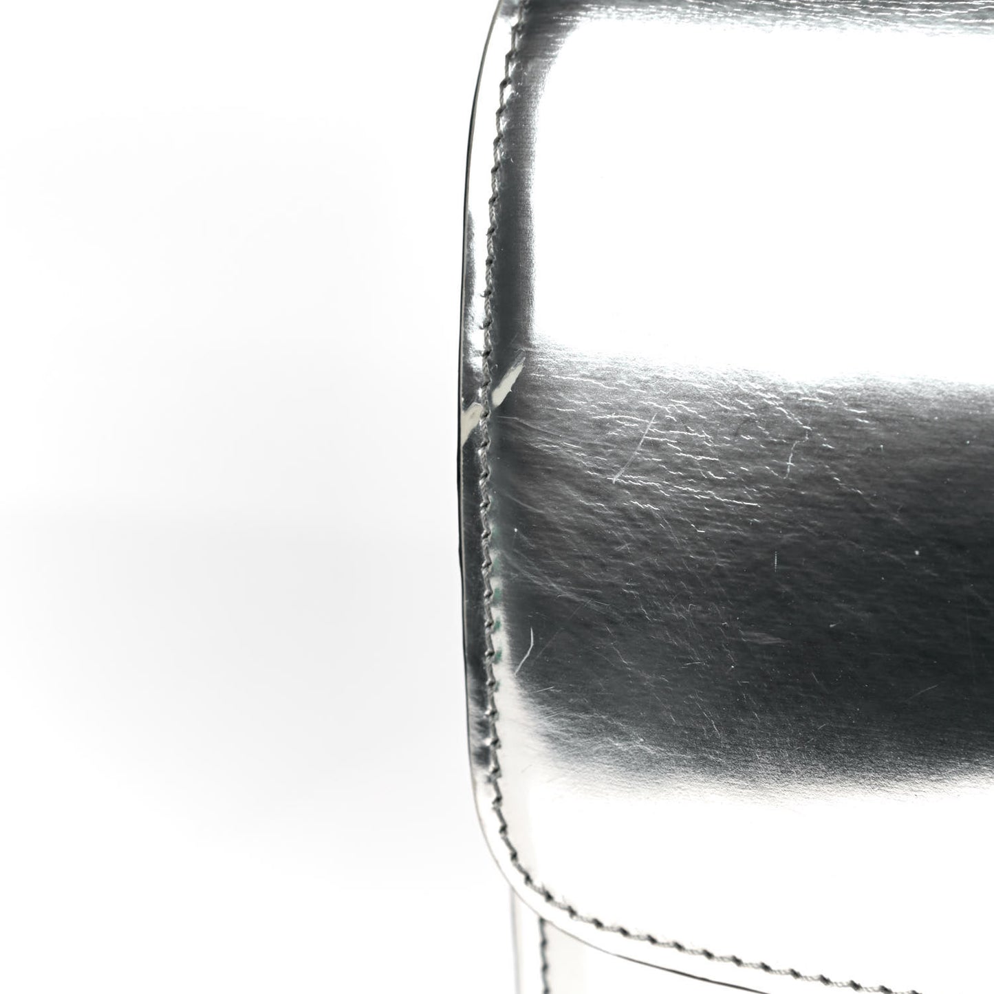 Mirror Box Calfskin Medium Classic Box Flap Bag Silver