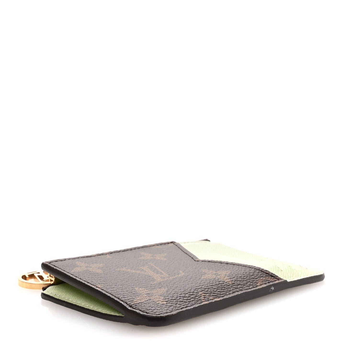 Monogram Coin Card Holder Light Green