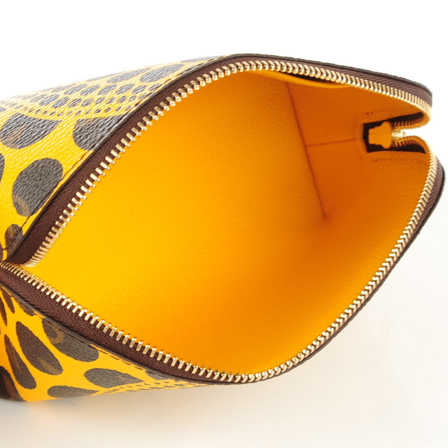 Louis Vuitton Monogram Kusama Pumpkin Dots Cosmetic Pouch Yellow 5 of 7