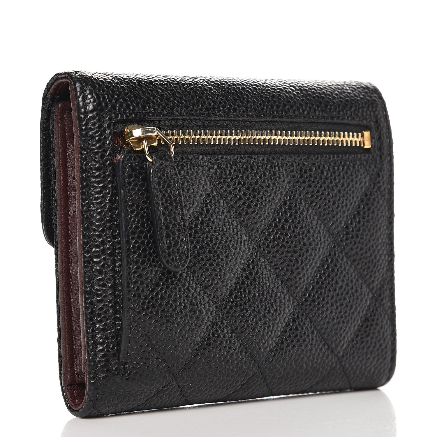 Chanel Caviar Quilted Compact Flap Wallet Black 3 of 9