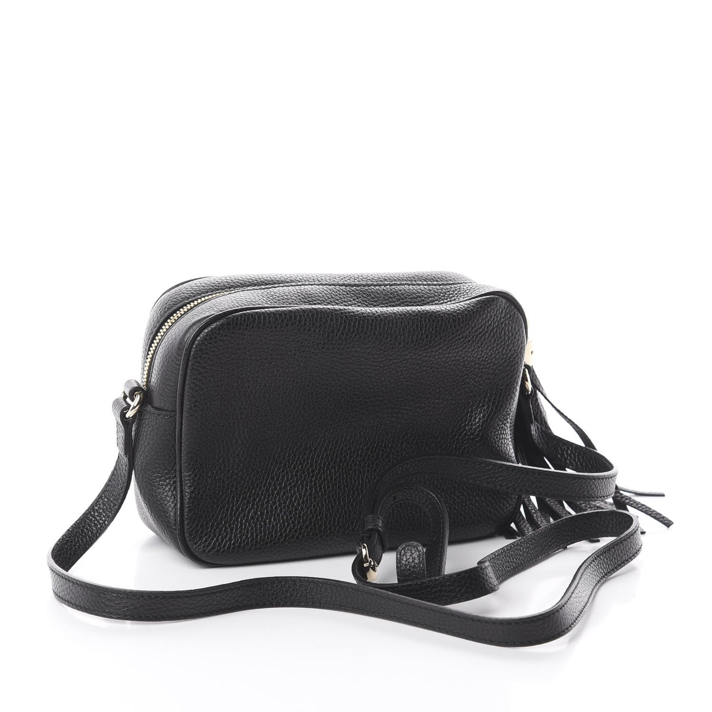 Pebbled Calfskin Small Soho Disco Bag Black