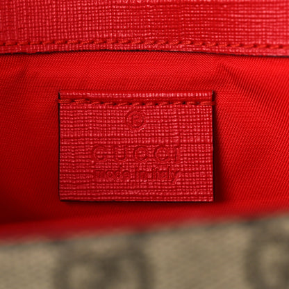 Gucci GG Supreme Monogram Childrens Logo Patch Shoulder Bag Beige Hibiscus Red 6 of 10
