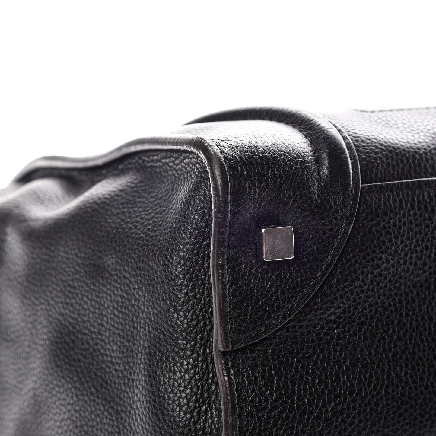 Drummed Calfskin Mini Luggage Black