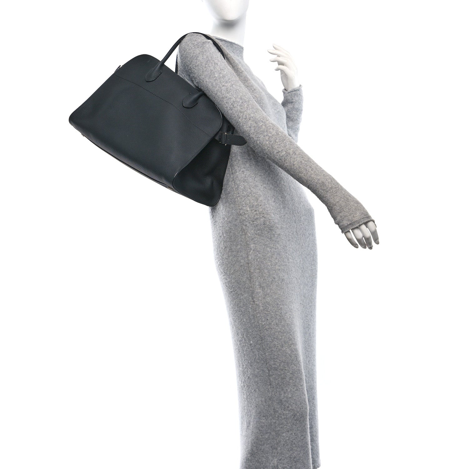 The Row Matte Grained Calfskin Soft Margaux 15 Black 2 of 9