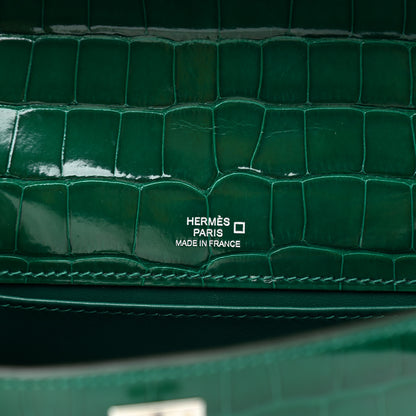 Hermes Shiny Alligator Kelly Pochette Vert Emeraude 6 of 9