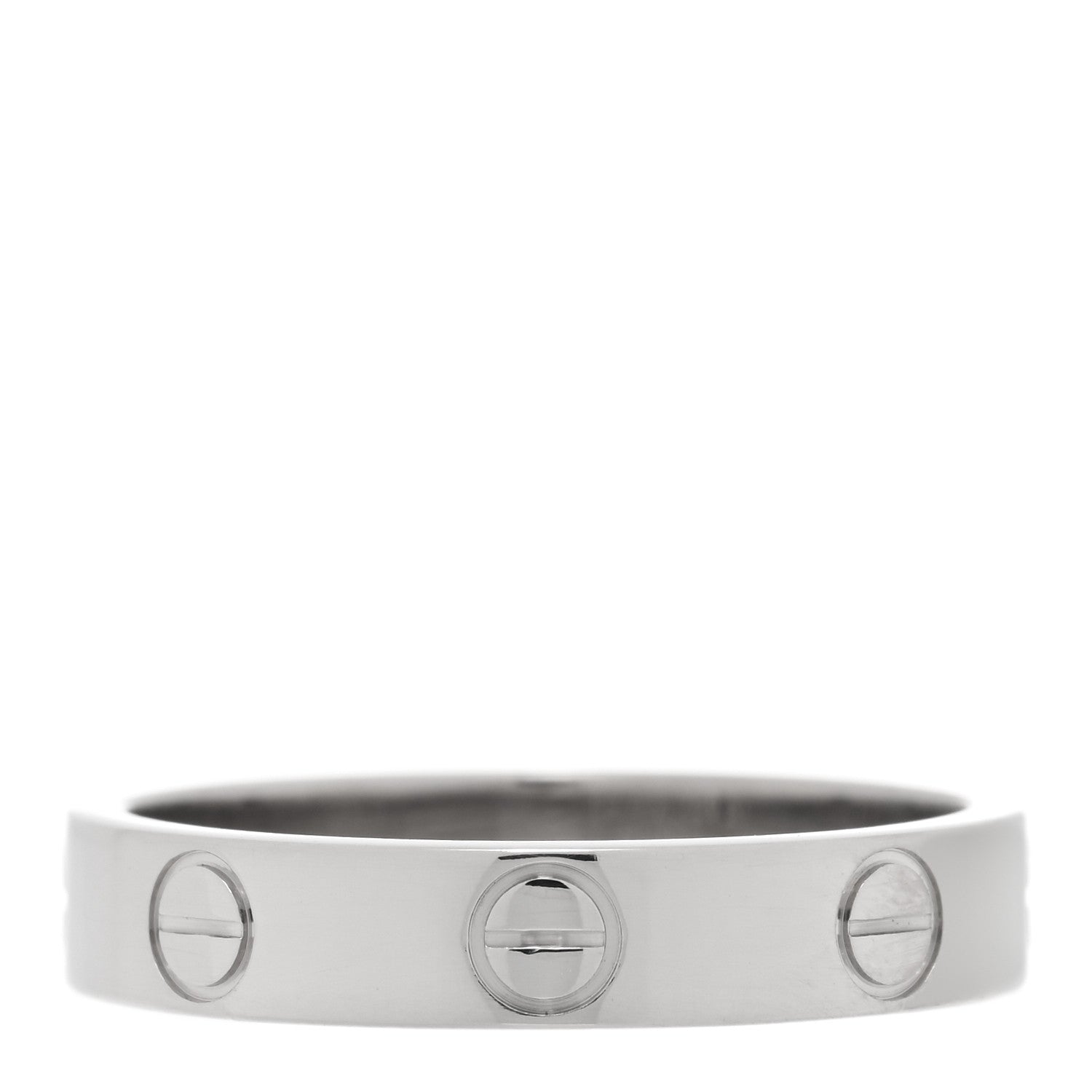 Cartier 18K White Gold 3.5mm LOVE Wedding Band Ring 51 5.75 3 of 4