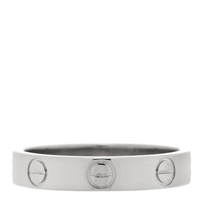 Cartier 18K White Gold 3.5mm LOVE Wedding Band Ring 51 5.75 3 of 4
