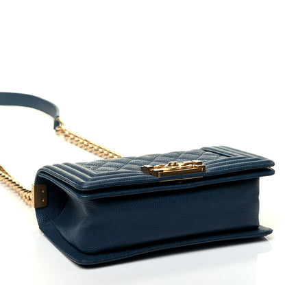 Chanel Caviar Quilted Small Boy Flap Blue 3 of 4