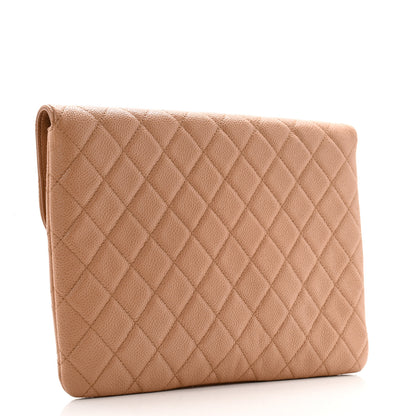 Chanel Caviar Quilted Medium Golden Class Pouch Beige 3 of 10