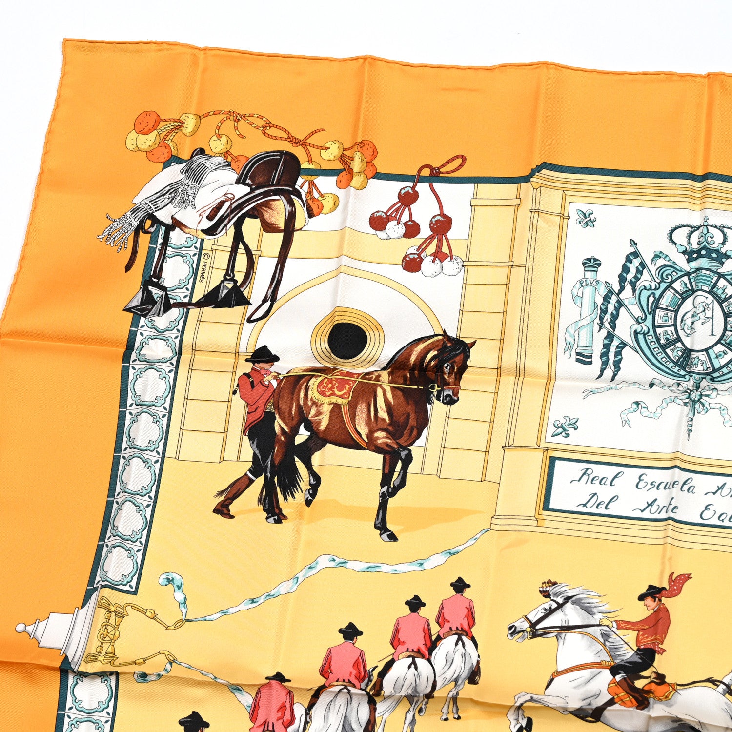 Hermes Silk Real Escuela Andaluza Del Arte Ecuestre Scarf 90 4 of 5