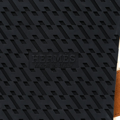 Hermes Suede Goatskin Woolskin Womens Chypre Sandals 40 Nude 7 of 8