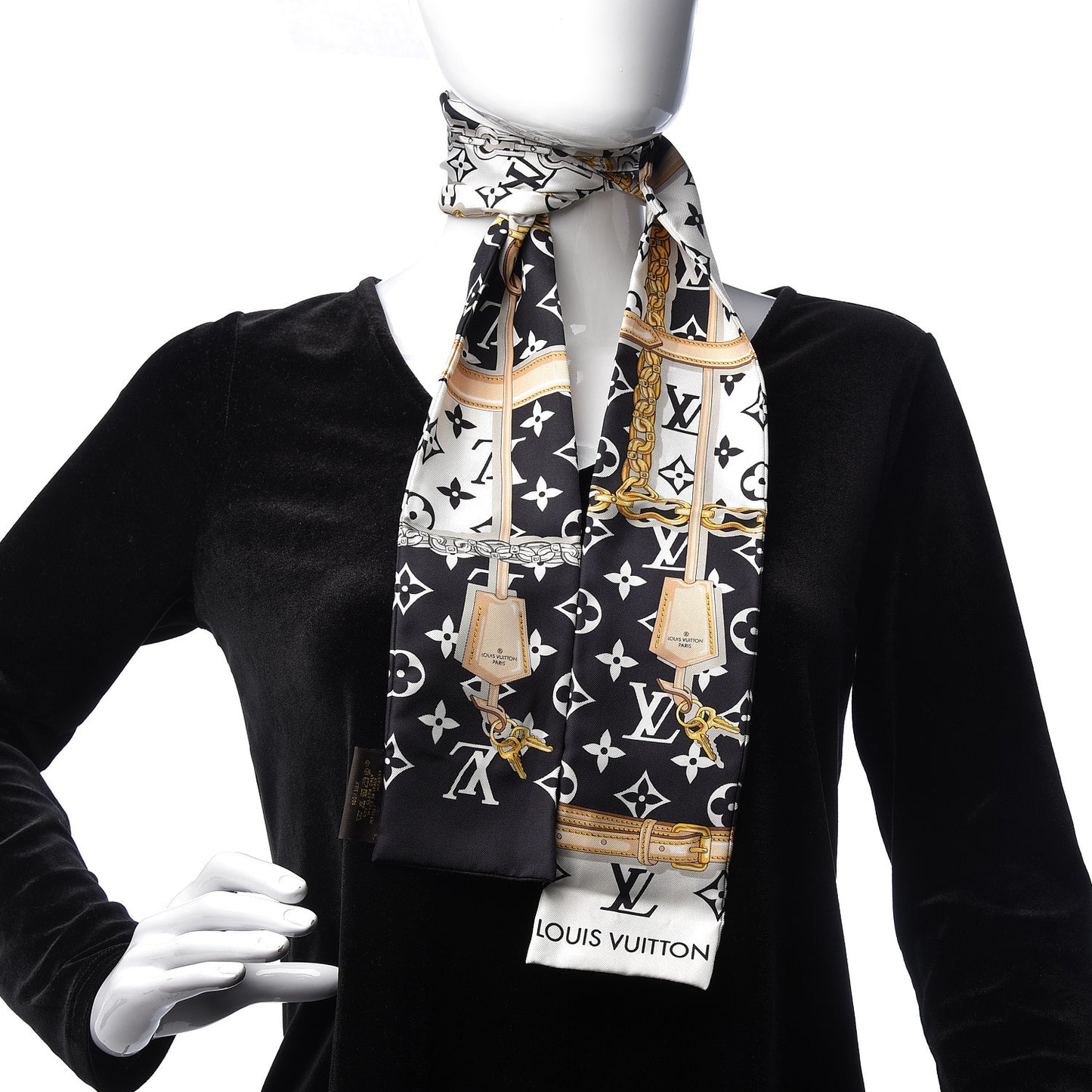 Silk Monogram Confidential Bandeau Black