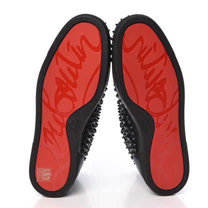 Christian Louboutin Calfskin Mens Louis Spikes Flat Sneakers 44.5 Black 5 of 8