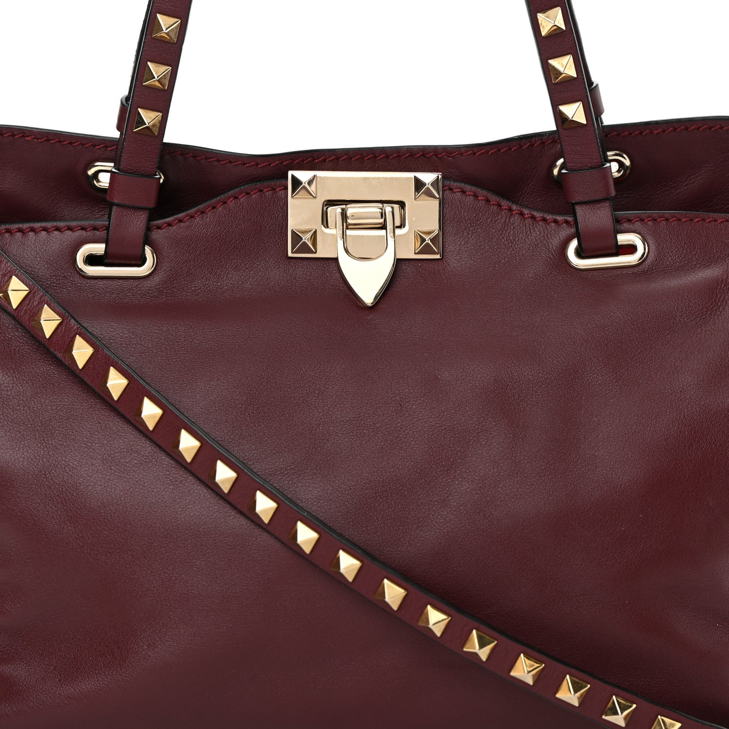 Vitello Small Rockstud Tote Rubin