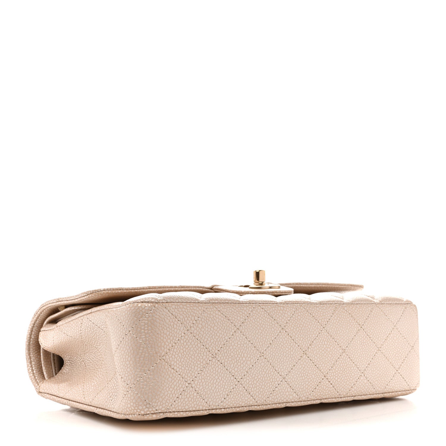 Chanel Pearly Caviar Quilted Medium Double Flap Light Beige 4 of 10
