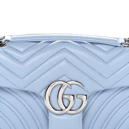 Gucci Lambskin Matelasse Medium GG Marmont Shoulder Bag Light Blue 8 of 11