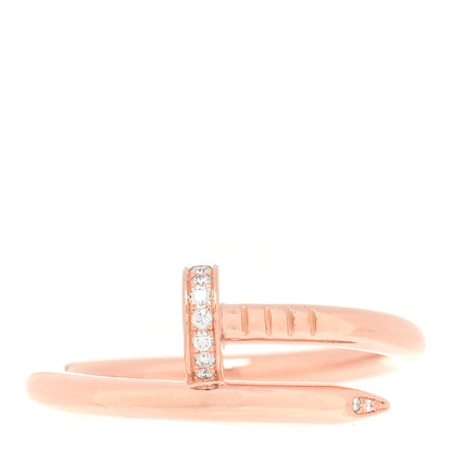 Cartier 18K Pink Gold Diamond Juste Un Clou Ring 64 10.75 1 of 4