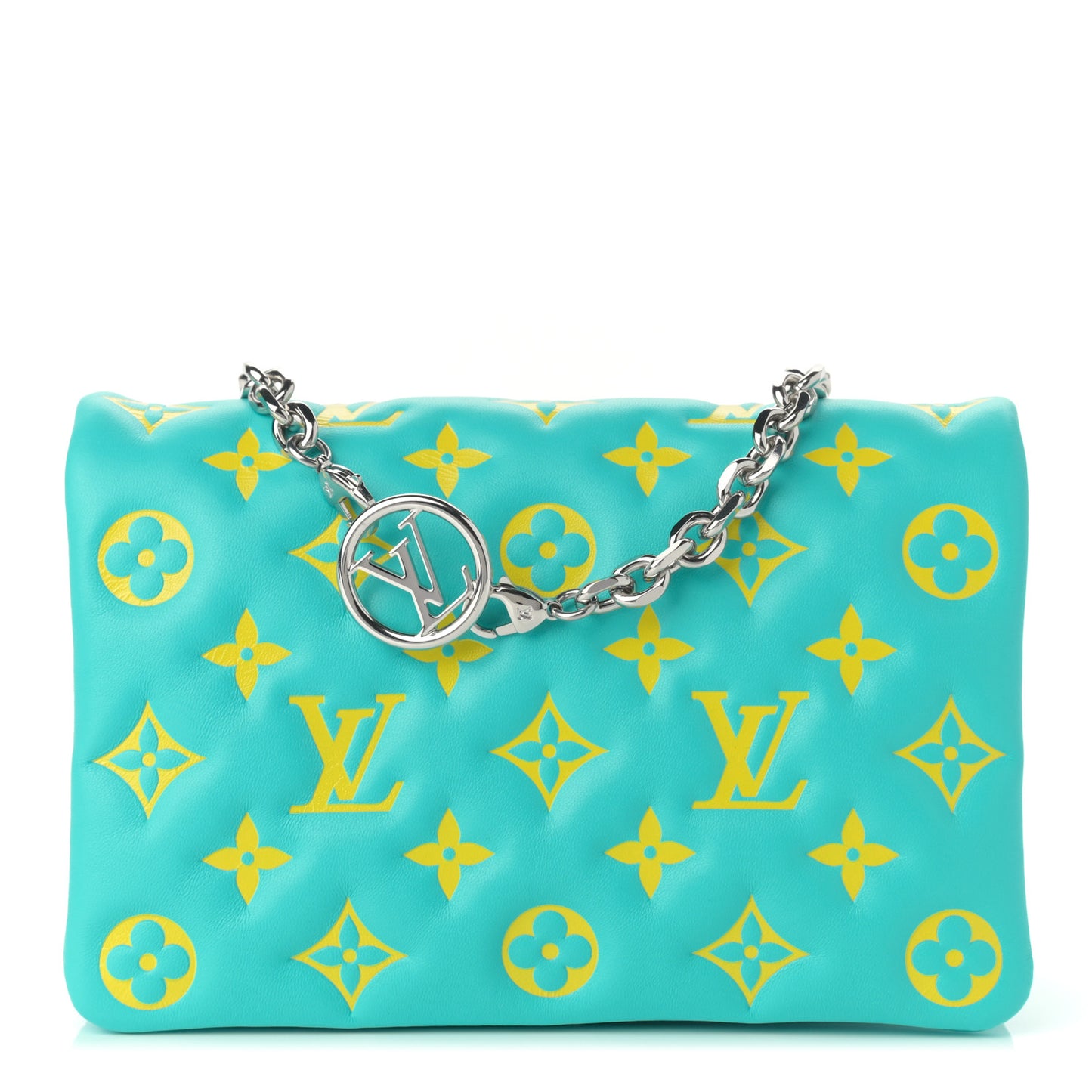 Lambskin Embossed Monogram Vuittamins Pochette Coussin Menthe Jaune