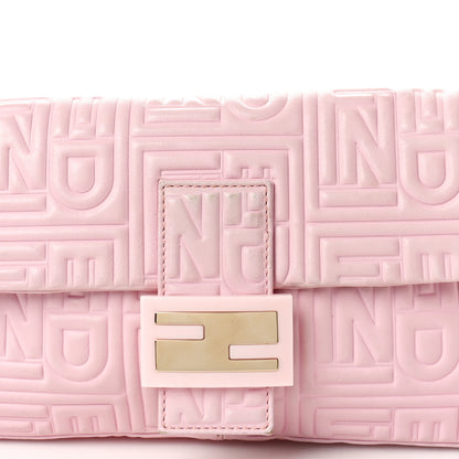 Fendi Nappa Logo Embossed Baguette Pink 8 of 14