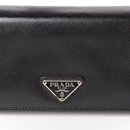 Prada Saffiano Continental Flap Wallet Black 8 of 8