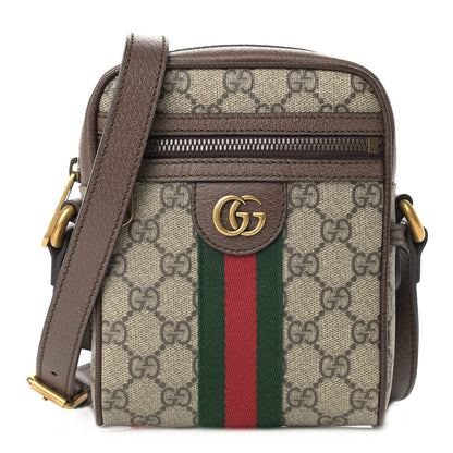 Gucci GG Supreme Monogram Web Mini Ophidia Messenger Brown 1 of 11