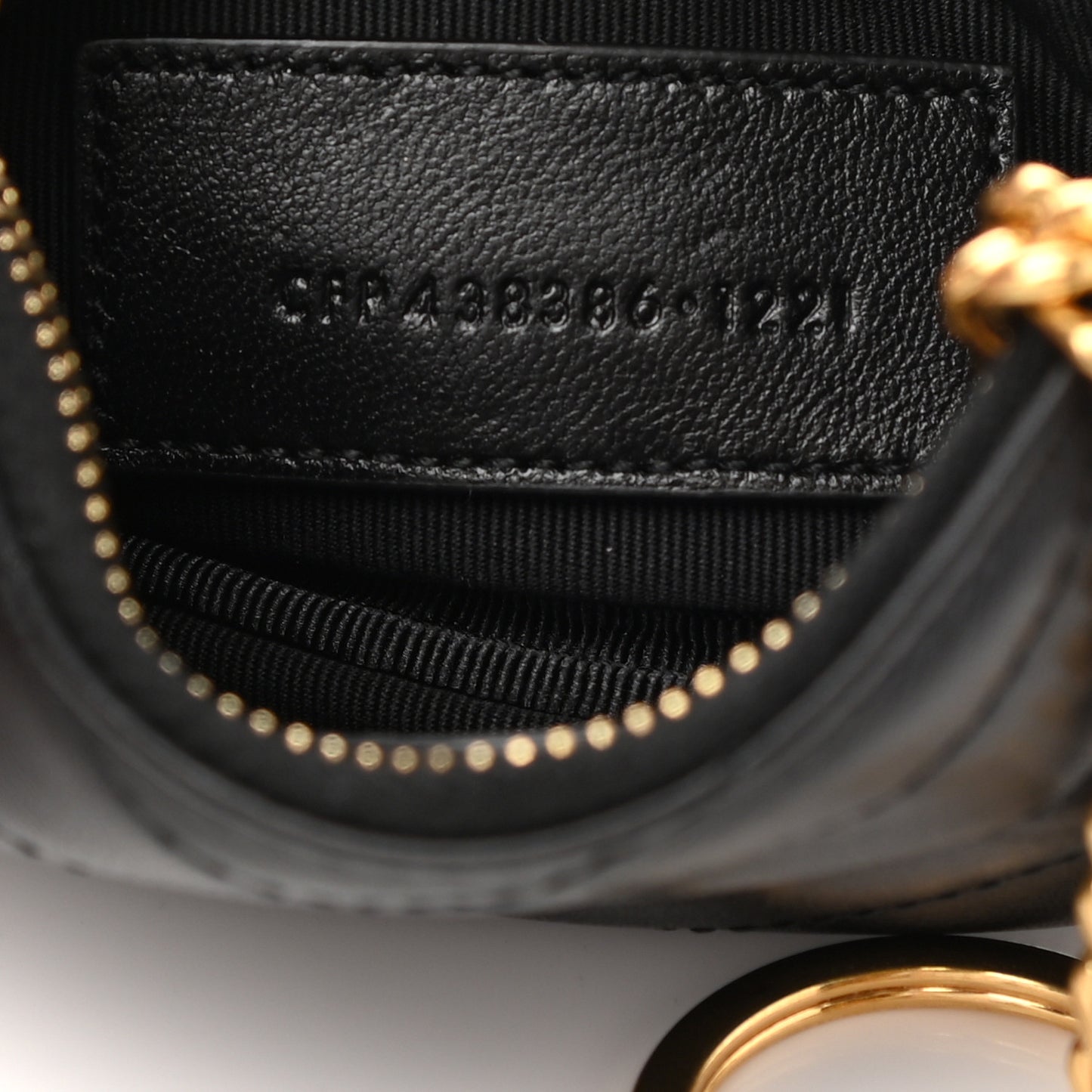 Calfskin Matelasse Monogram Key Pouch Black