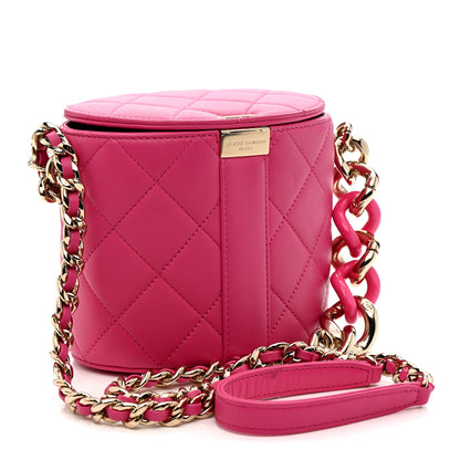 Chanel Lambskin Resin Elegant Chain Vanity Case Dark Pink 3 of 11