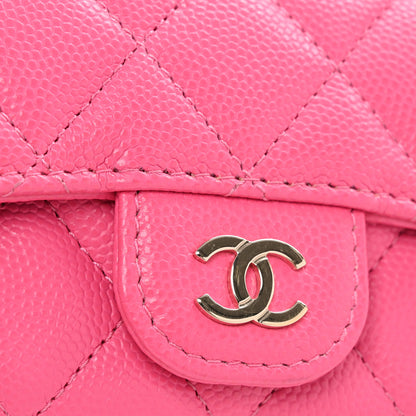 Chanel Caviar Quilted Flap Card Holder Wallet Pink 9 of 10